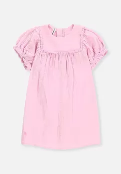 Coccodrillo rochie din bumbac pentru copii culoarea roz, mini, evazati imagine