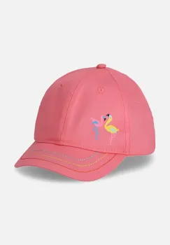 Coccodrillo sapca din bumbac pentru copii culoarea roz, cu imprimeu, ACCESSORIES SUMMER GIRL imagine