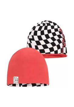 Coccodrillo sapca reversibila pentru copii culoarea rosu, din tesatura neteda imagine