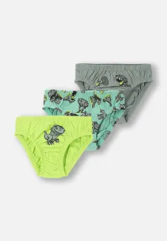 Coccodrillo slip din bumbac pentru copii 3-pack culoarea verde, PANTS imagine
