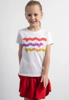 Coccodrillo tricou copii culoarea alb, ACADEMY GIRL KIDS imagine