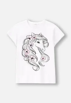 Coccodrillo tricou copii culoarea alb, EVERYDAY GIRL imagine