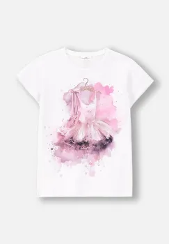 Coccodrillo tricou copii culoarea alb, EVERYDAY GIRL imagine