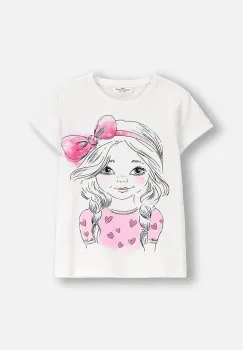 Coccodrillo tricou copii culoarea alb, EVERYDAY GIRL A imagine