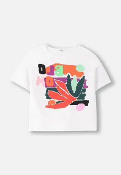 Coccodrillo tricou copii culoarea alb, MAXITROPIC GIRL JUNIOR imagine