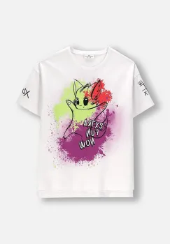 Coccodrillo tricou copii culoarea alb, REBEL GIRL JUNIOR imagine