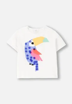 Coccodrillo tricou copii culoarea alb, TROPICAL STORY GIRL KIDS imagine