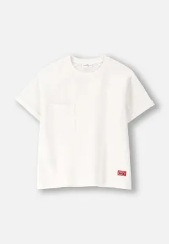 Coccodrillo tricou copii culoarea bej, cu turtleneck, ACADEMY GIRL JUNIOR imagine