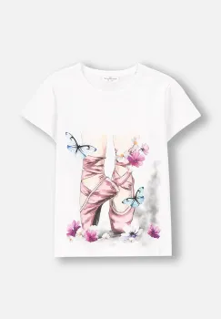 Coccodrillo tricou copii culoarea bej, EVERYDAY GIRL imagine