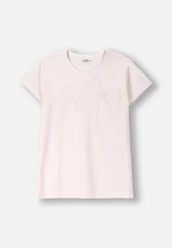 Coccodrillo tricou copii culoarea bej, FABOLOUS GIRL JUNIOR imagine