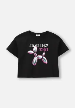 Coccodrillo tricou copii culoarea negru, COSMIC GIRL JUNIOR imagine