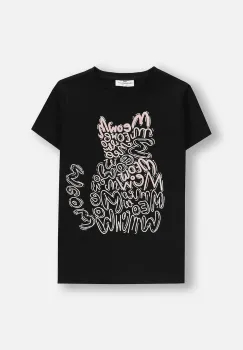 Coccodrillo tricou copii culoarea negru, EVERYDAY GIRL A imagine