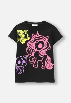 Coccodrillo tricou copii culoarea negru, RAVE GIRL KIDS imagine