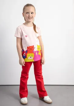 Coccodrillo tricou copii culoarea roz, ACADEMY GIRL KIDS imagine