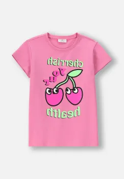 Coccodrillo tricou copii culoarea roz, EVERYDAY GIRL imagine