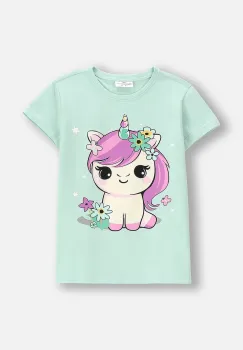 Coccodrillo tricou copii culoarea turcoaz, EVERYDAY GIRL imagine