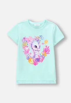 Coccodrillo tricou copii culoarea turcoaz, INSIDE OCEAN GIRL KIDS imagine