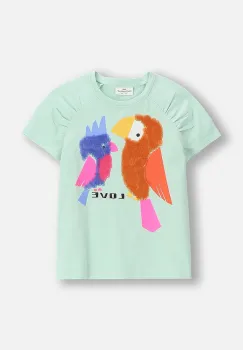Coccodrillo tricou copii culoarea verde, TROPICAL STORY GIRL KIDS imagine