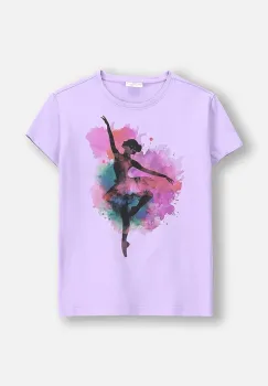 Coccodrillo tricou copii culoarea violet, EVERYDAY GIRL imagine