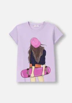 Coccodrillo tricou copii culoarea violet, EVERYDAY GIRL A imagine