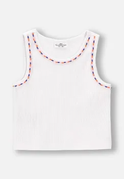 Coccodrillo tricou culoarea alb, FLOWER PARADISE GIRL JUNIOR imagine