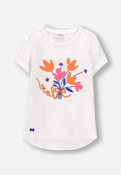Coccodrillo tricou culoarea alb, FLOWER PARADISE GIRL KIDS imagine