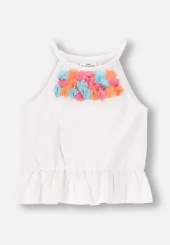 Coccodrillo tricou culoarea alb, FLOWER PARADISE GIRL KIDS imagine