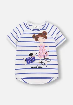 Coccodrillo tricou culoarea alb, FLOWER PARADISE GIRL KIDS imagine