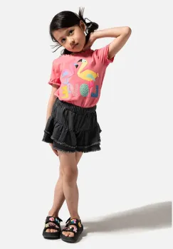 Coccodrillo tricou culoarea roz, TROPICAL STORY GIRL KIDS imagine