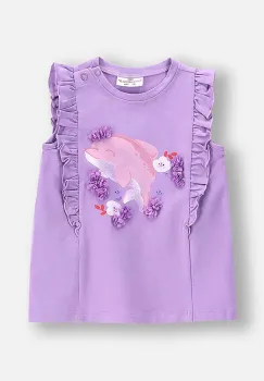 Coccodrillo tricou culoarea violet, HOLIDAY SPLASH GIRL NEWBORN imagine