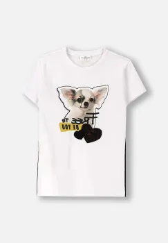 Coccodrillo tricou de bumbac pentru copii culoarea alb, CRAFT PUNK GIRL JUNIOR imagine