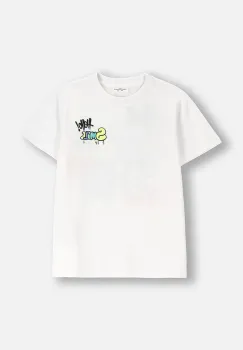 Coccodrillo tricou de bumbac pentru copii culoarea alb, cu imprimeu, EVERYDAY BOY imagine