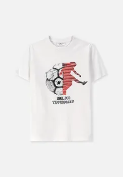 Coccodrillo tricou de bumbac pentru copii culoarea alb, cu imprimeu, EVERYDAY BOY A imagine