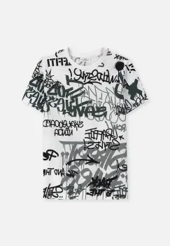 Coccodrillo tricou de bumbac pentru copii culoarea alb, cu model, EVERYDAY BOY A imagine