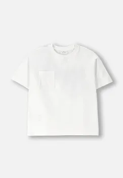 Coccodrillo tricou de bumbac pentru copii culoarea alb, uni, X-RAY VISION BOY JUNIOR imagine