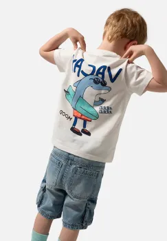 Coccodrillo tricou de bumbac pentru copii culoarea bej, cu imprimeu, HOLIDAY SPLASH BOY KIDS imagine