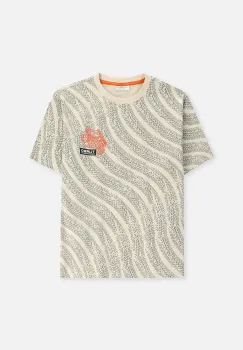 Coccodrillo tricou de bumbac pentru copii culoarea bej, cu model, EVERYDAY BOY A imagine