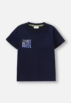 Coccodrillo tricou de bumbac pentru copii culoarea bleumarin, cu imprimeu, COSMIC RAVE BOY KIDS imagine