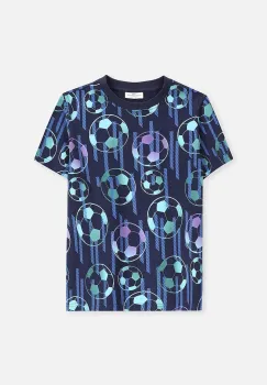 Coccodrillo tricou de bumbac pentru copii culoarea bleumarin, cu model, EVERYDAY BOY A imagine