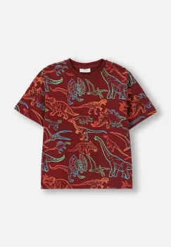 Coccodrillo tricou de bumbac pentru copii culoarea bordo, cu imprimeu, EVERYDAY BOY A imagine