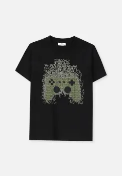 Coccodrillo tricou de bumbac pentru copii culoarea negru, cu imprimeu, EVERYDAY BOY A imagine