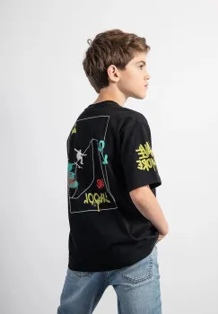 Coccodrillo tricou de bumbac pentru copii culoarea negru, cu imprimeu, SPORTS BOY JUNIOR imagine