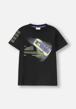 Coccodrillo tricou de bumbac pentru copii culoarea negru, cu imprimeu, X-RAY VISION BOY JUNIOR imagine