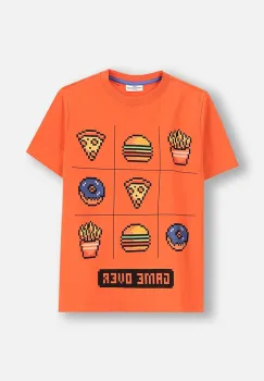 Coccodrillo tricou de bumbac pentru copii culoarea portocaliu, cu imprimeu, EVERYDAY BOY imagine
