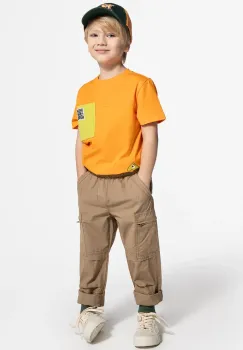 Coccodrillo tricou de bumbac pentru copii culoarea portocaliu, cu imprimeu, GAMER BOY KIDS imagine