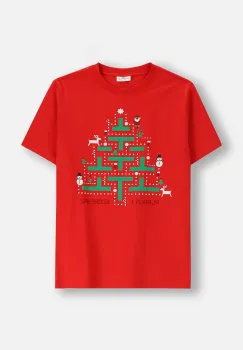 Coccodrillo tricou de bumbac pentru copii culoarea rosu, cu imprimeu, MERRY XMAS imagine