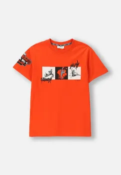 Coccodrillo tricou de bumbac pentru copii culoarea rosu, cu imprimeu, SPORTS BOY JUNIOR imagine