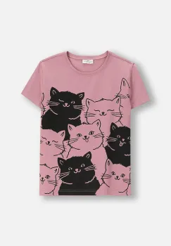 Coccodrillo tricou de bumbac pentru copii culoarea roz, EVERYDAY GIRL A imagine