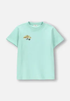 Coccodrillo tricou de bumbac pentru copii culoarea turcoaz, cu imprimeu, EVERYDAY BOY imagine