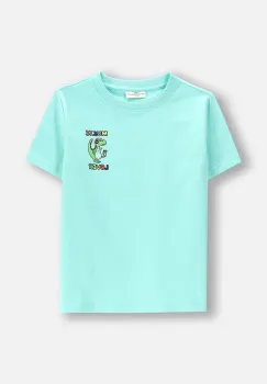 Coccodrillo tricou de bumbac pentru copii culoarea turcoaz, cu imprimeu, EVERYDAY BOY imagine